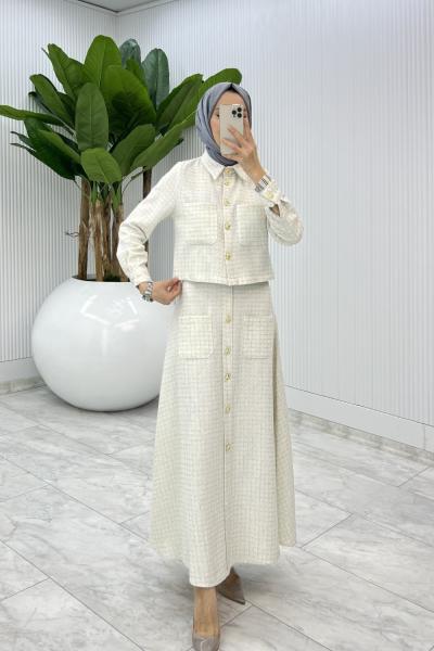 Ekru  Gönül Channel Etek Takım