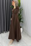 Kahve Premium Asel Elbise Tesettür Giyim