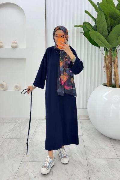 Lacivert  Oysho Elbise Tesettür Giyim