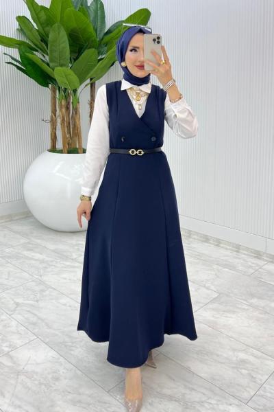 Lacivert Hazen Jile Tesettür Giyim