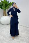 Lacivert Premium Tijen Elbise Tesettür Giyim