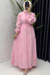 Pembe Handan Elbise Tesettür Giyim