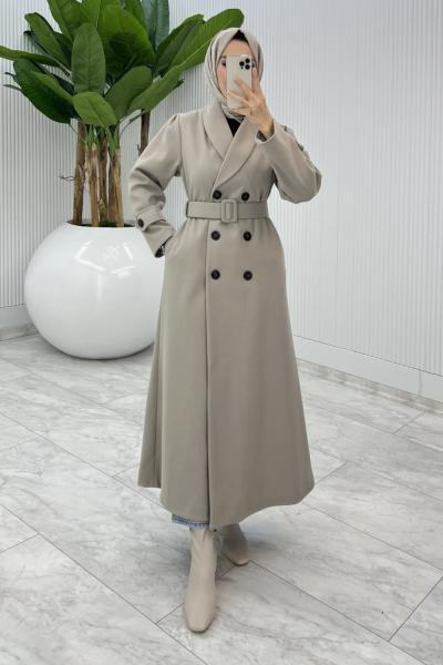 Taş  Premium Kaşe Kaban Tesettür Giyim