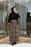 Leopar Desen  Tilda Elbise Siyah