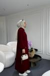 Uzun Kapüşonlu İkiiplik Takım Bordo