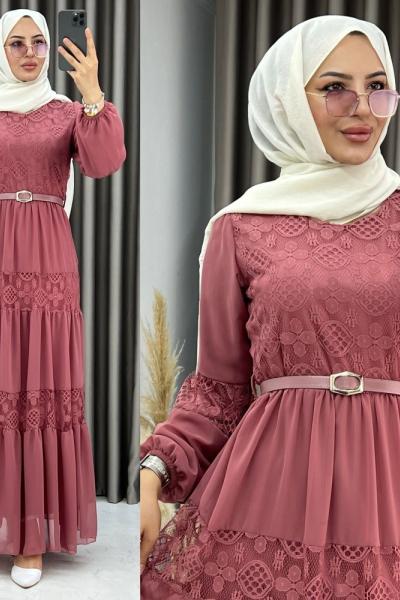 3464 Zümrüt Elbise Gül