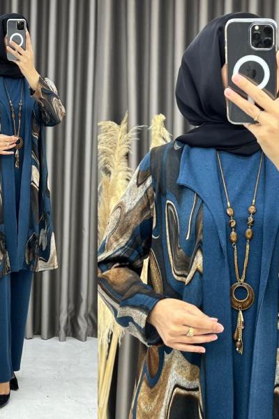 Sümeyye 3 lü Takım İndigo