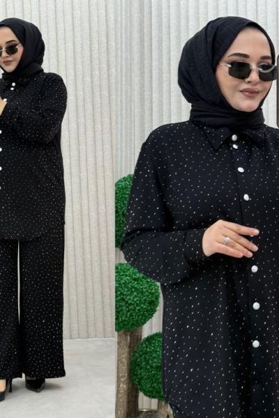 Ziynet Pantolonlu Takım (Gri Taşlı)