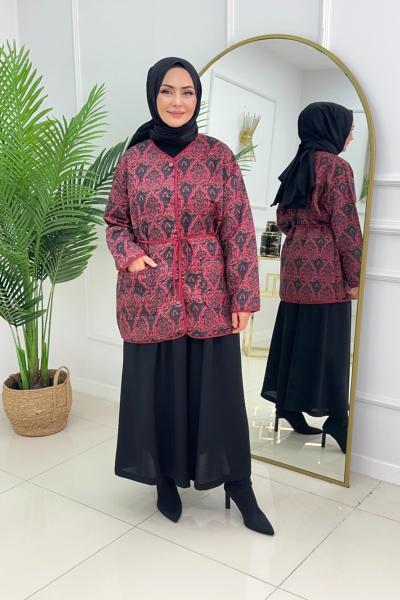 ETNİK DESEN CEKET - BORDO