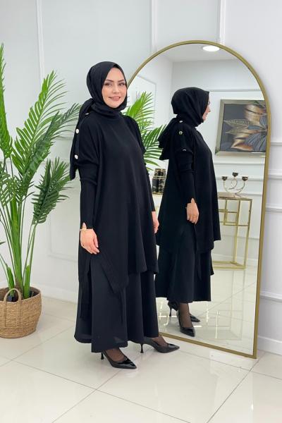 LUMİA MERSERİZE TUNİK - SİYAH