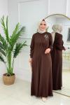 NİHAL ELBİSE - KAHVERENGİ