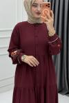 Çiçek Elbise Bordo