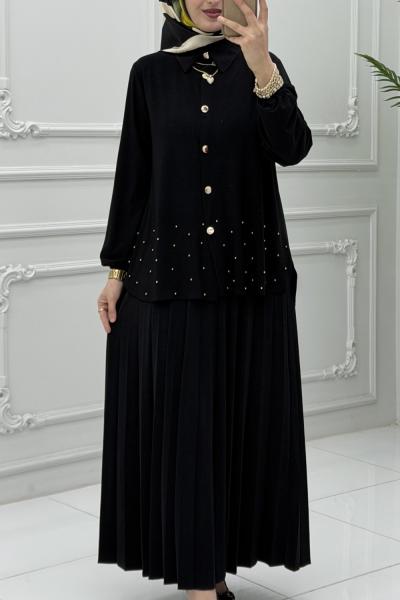 Hesna Etek Takım Siyah